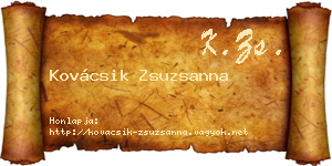 Kovácsik Zsuzsanna névjegykártya